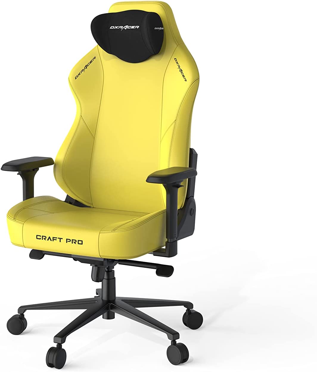 DXRacer Craft Pro Classic Gaming Chair, Adjustable Armrests, Memory Foam Headrest - Yellow