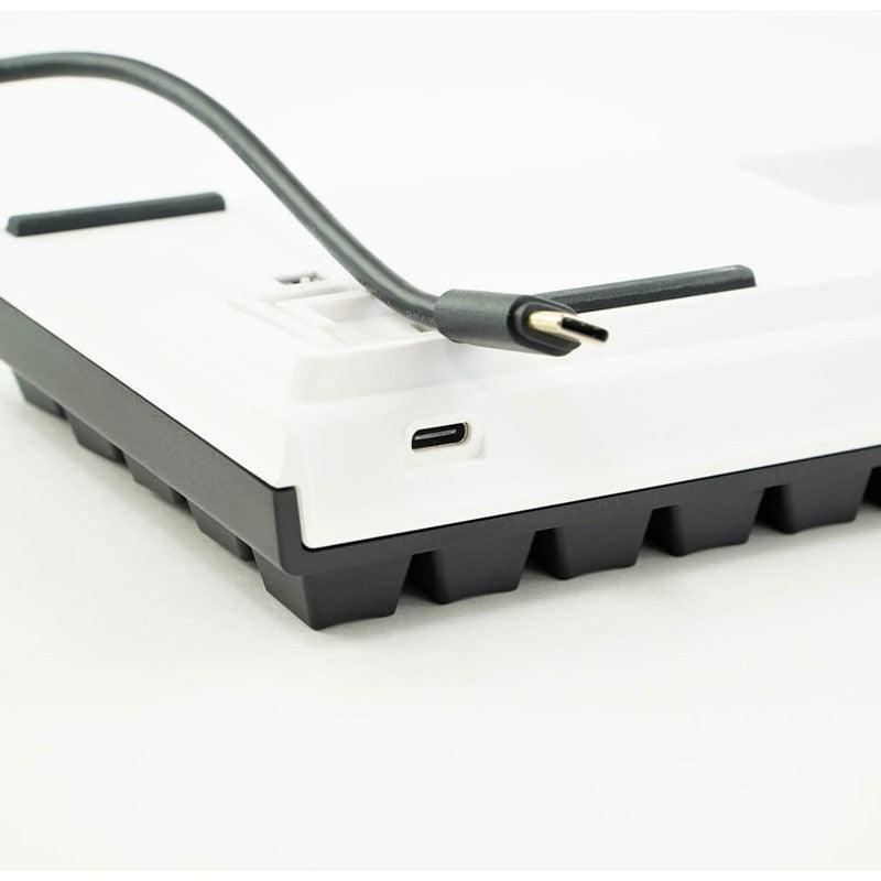لوحة مفاتيح ميكانيكية للألعاب داكي وان 2 ميني تشيري سبيد فضي مع تقنية RGB قابلة للتبديل السريع باللون الأبيض