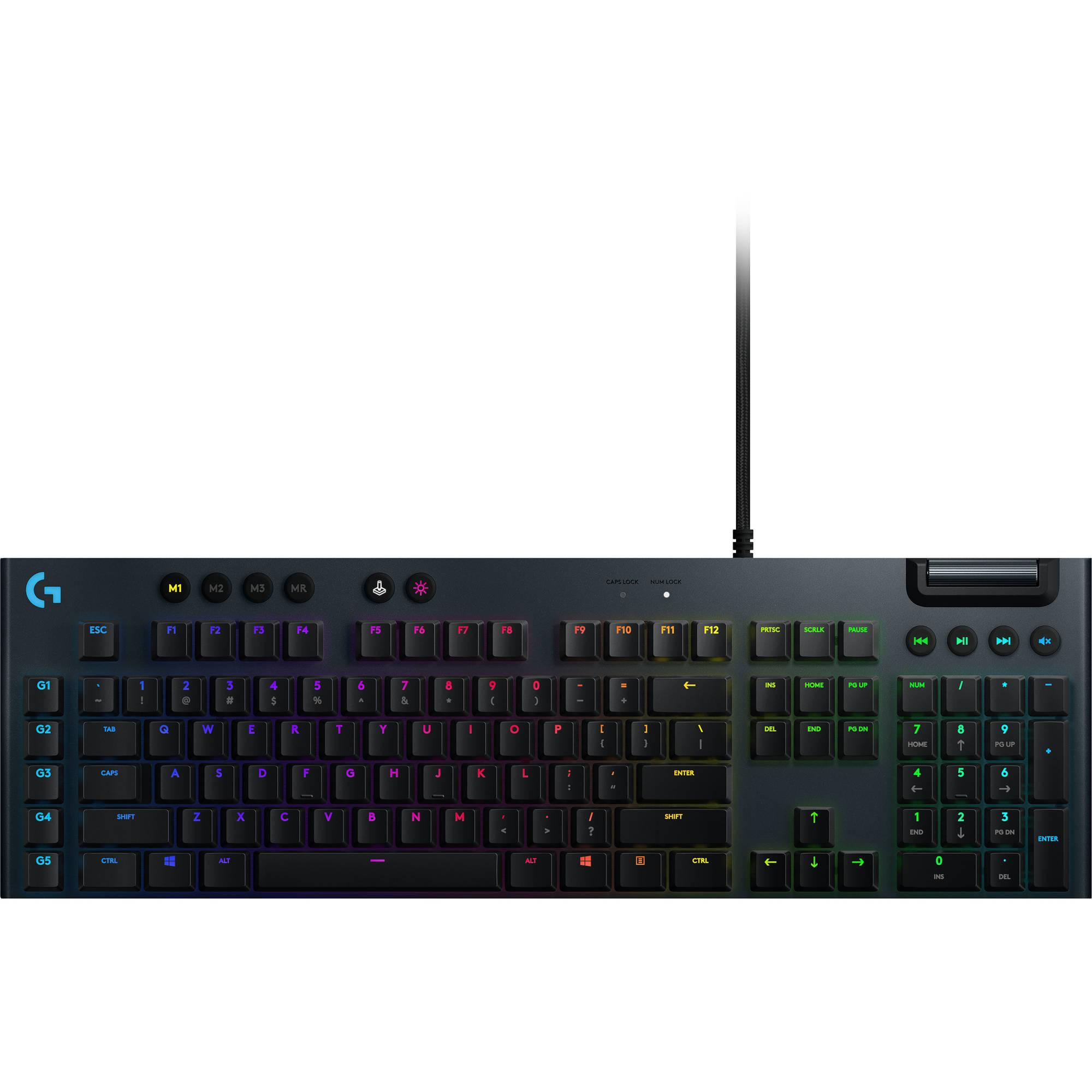 Logitech G815 LIGHTSYNC RGB Mechanical Gaming Keyboard, 5 programmable G-keys - Clicky – Black - لوحة مفاتيح